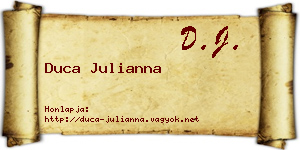 Duca Julianna névjegykártya